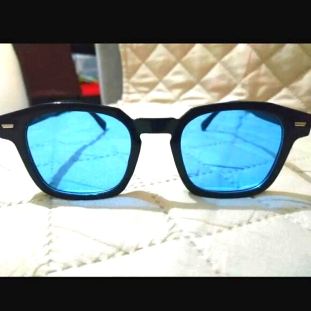 Retro unisex color block mirrored lens Sun Glasses